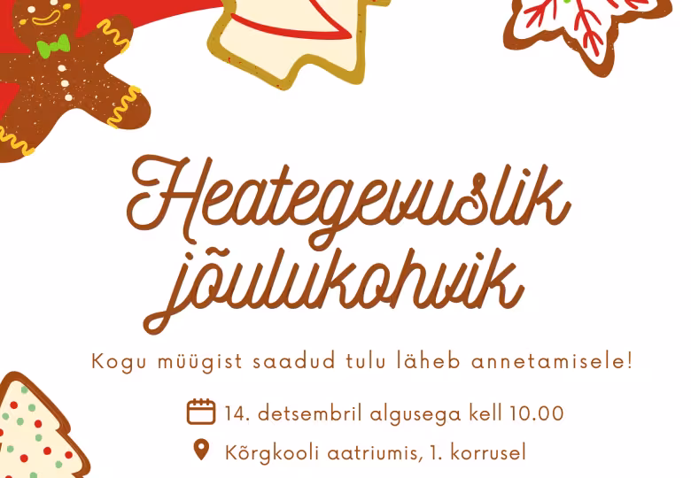 Aitame lapsi! Tule osale 14. detsembril heategevuslikus jõulukohvikus Tallinna Tervishoiu Kõrgkooli aatriumis